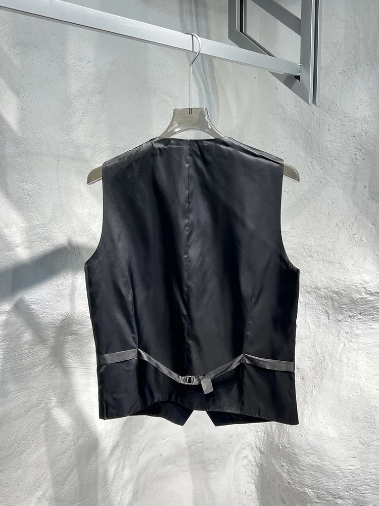 00% الصوف مريحة للتنفس الرجال سترة تنوعا الخريف الشتاء Busin عادية V-Ne زر واحد الوقوف صالح لون نقي