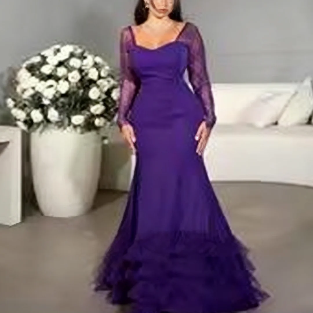 Abiti da cocktail da sera viola con taglio a coda di pesce personalizzati abiti da sera formali abiti da ballo per feste di compleanno per donne