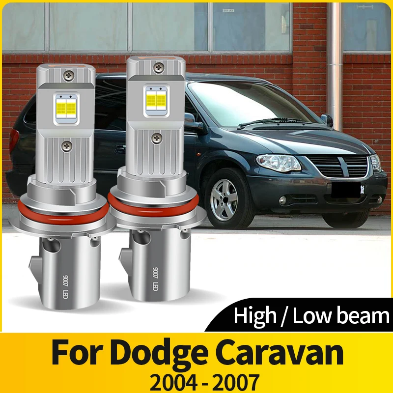 

2PCS LED 9007 HB5 Headlight HI/LO Beam LED Car Headlamp Bulbs Super Bright 12V 6500K Turbo Fan CSP For Dodge Caravan 2004 - 2007