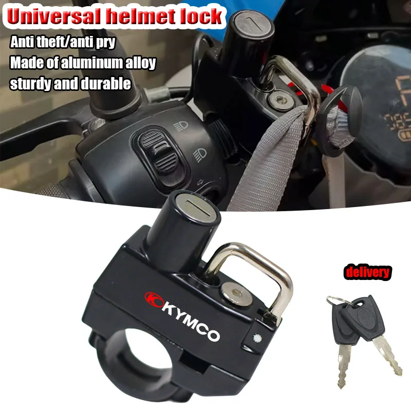 يصلح ل KYMCO Xciting 250 300 400 AK550 CT250 CT300 S400 DOWNTOWN 2025 دراجة نارية الملحقات خوذة باستخدام الحاسب الآلي قفل خوذة مضادة للسرقة