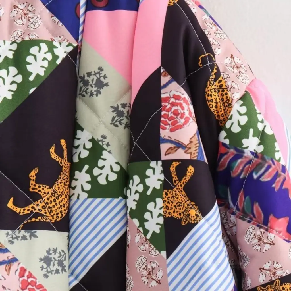 Veste rembourrée en coton imprimé pour femmes, coupe ample, Style européen et américain, vêtements d'extérieur à la mode pour