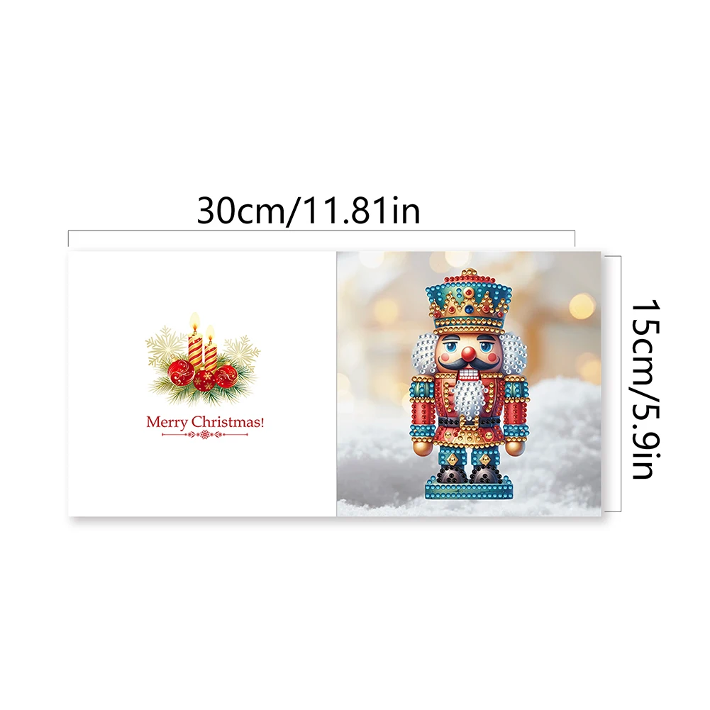 6Pcs Christmas Series DIY Diamond Painting Card Rhinestone Painting Card Kit Diamond Drawing Card for Family Friends Gift