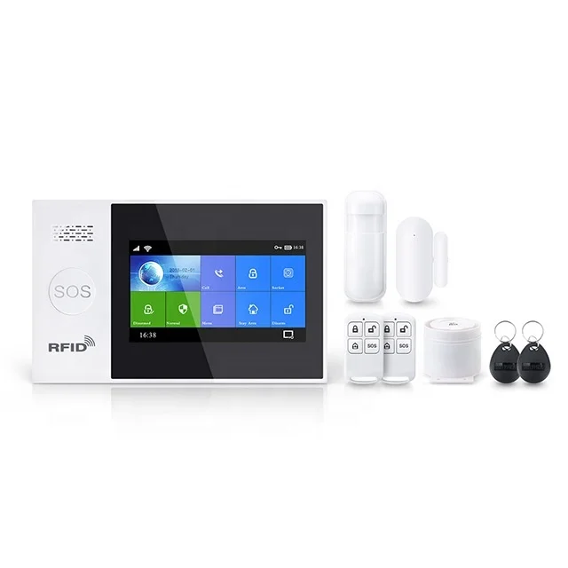 

China Manufacturer Tuya Smart Wifi GSM Home Alarm Security System 433mhz Wireless Frequency With Touch Screen LCD PST-WG107T