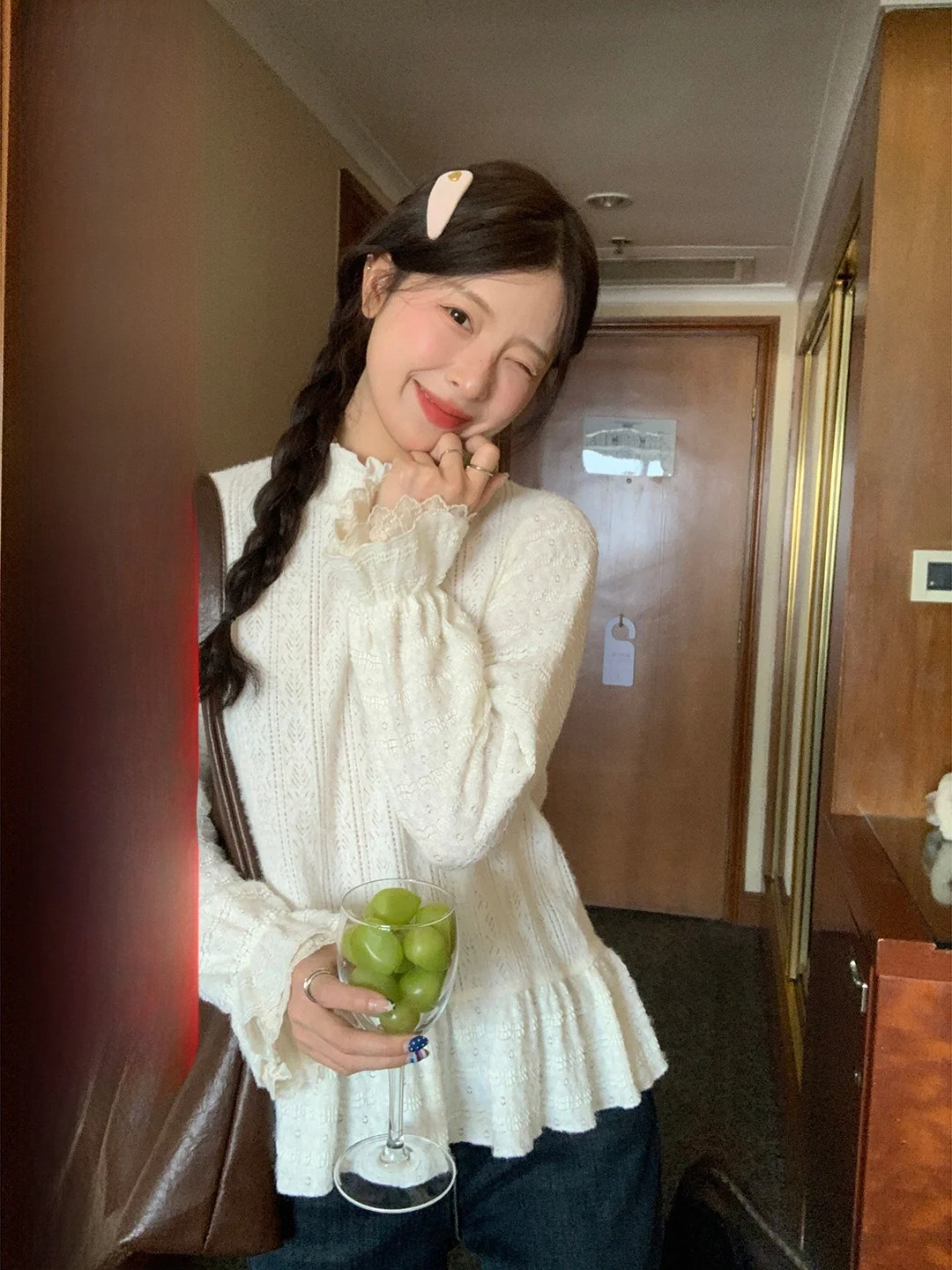 

Ele Lace Base irt Fce Treaent Layered Wear Stand Collar Slimming Inner Wear Top for Spring by Imimtuan