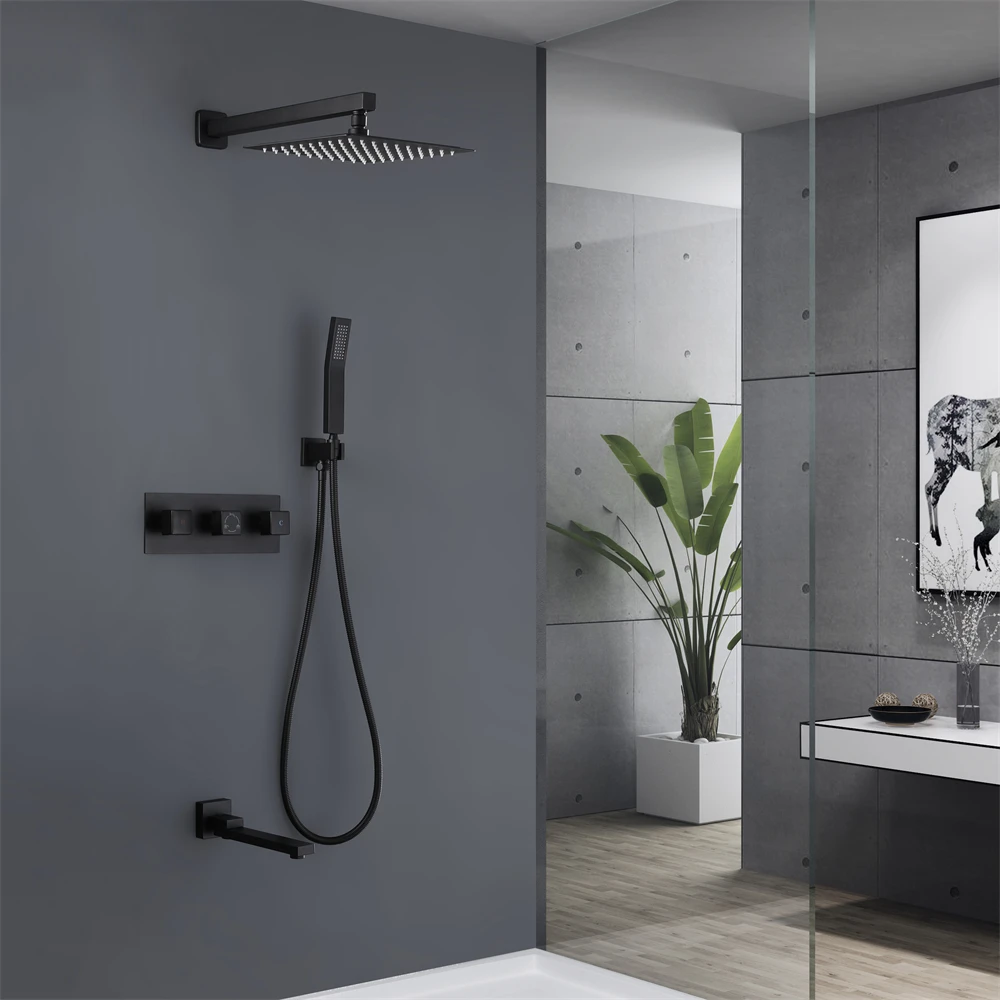 

China Manufacture Bath Shower Faucet High Quality Black Shower MIxer With Brass Shower Faucet