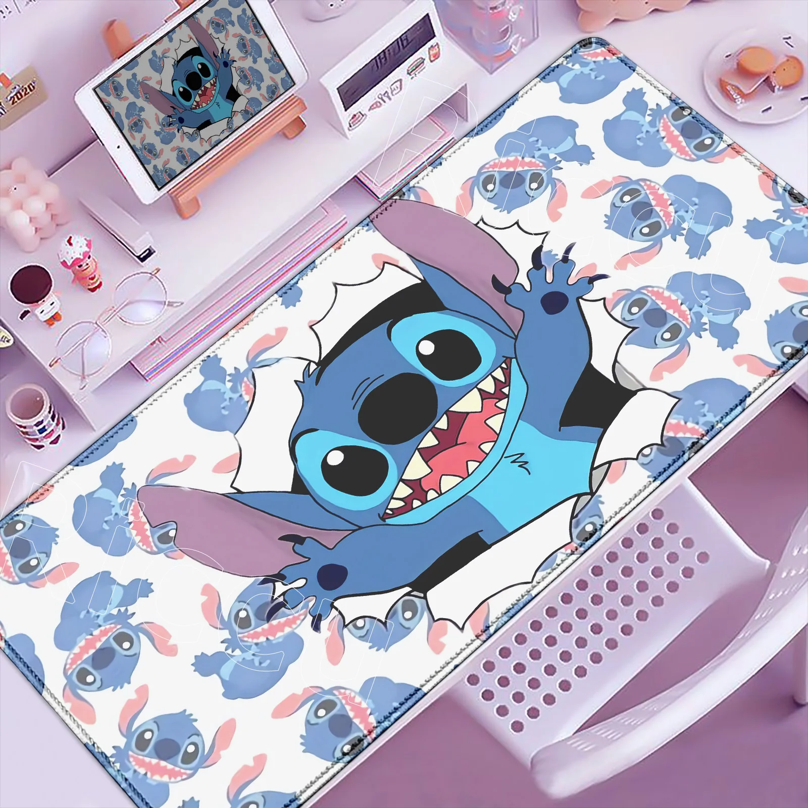 

You Like Cute Anime Couple Stitch Mousepad Kawaii Home Computer Gamers Locking Edge Non-slip Mouse Pad XXL Keyboard PC Desk Mat
