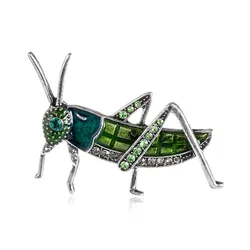 Grasshopper Locust Brooch Ornament Insect Brooches for Women Men Enamel Pins Party Daily Jewelry Clothing Accessories