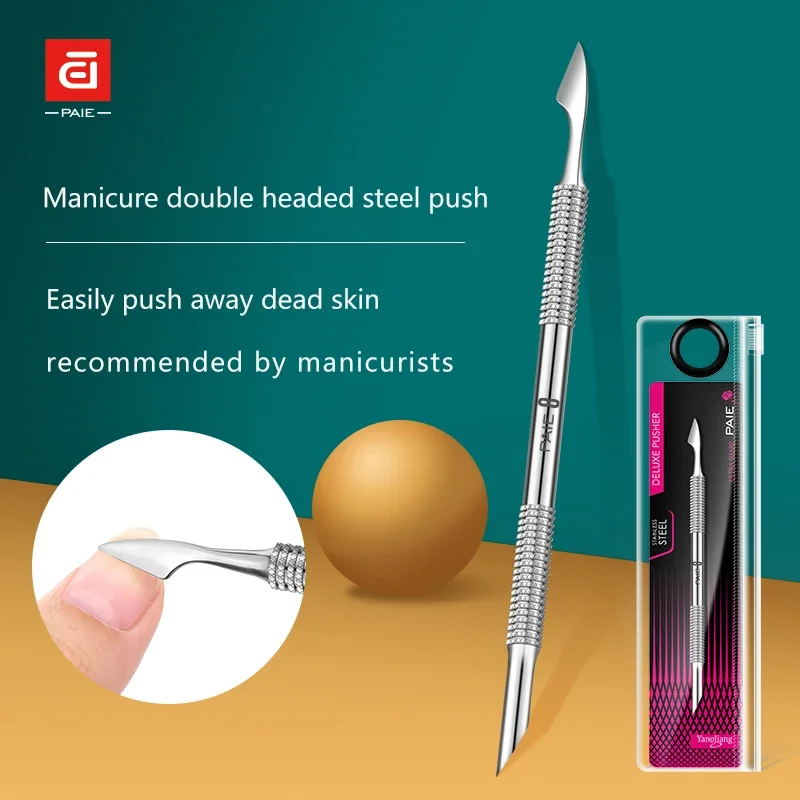

1pcs Double-ended Stainless Steel Cuticle Pusher Dead Skin Steel Push Removal for Pedicure Manicure Nail Art Cleaning Care Tools