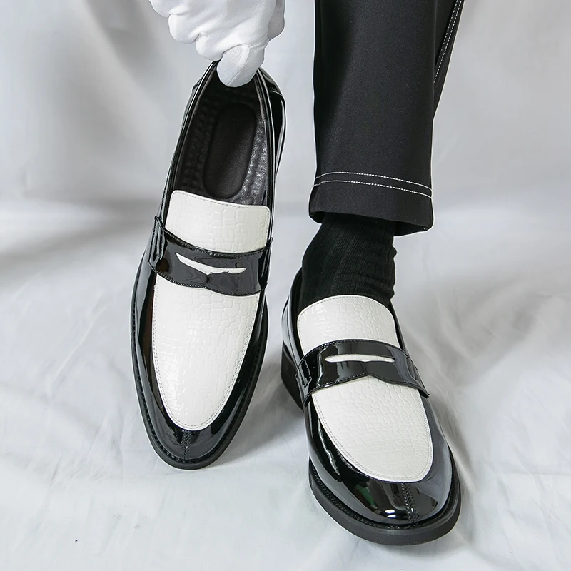 

Mens Dress Shoes Casual Fashion Two Tone Color Business Formal Men Shoes