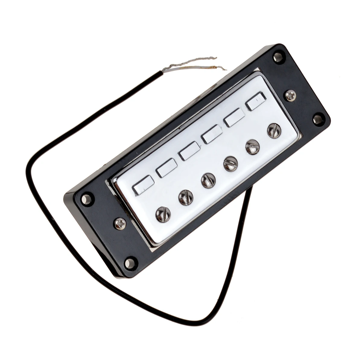 1Set Mini Humbucker Pickups Bridge and Neck Set for Electric Guitar Parts Chrome with Black Frame