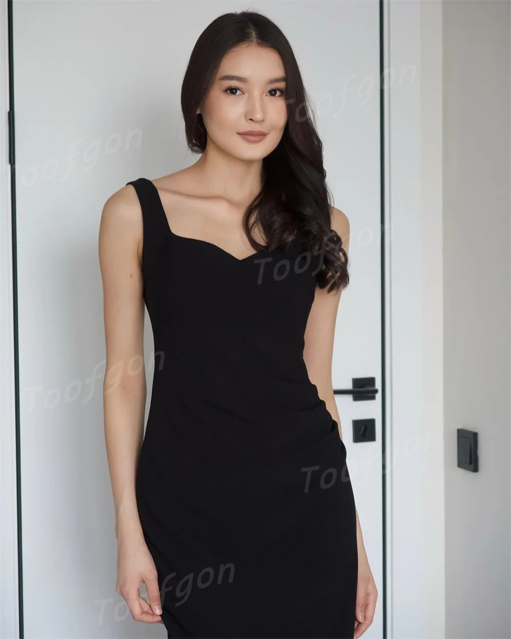 Toofan Простые милые вечерние платья с широкими бретелями и жемчугом, расшитые бисером, женские платья для выпускного вечера, вечернее платье для дня рождения по индивидуальному заказу