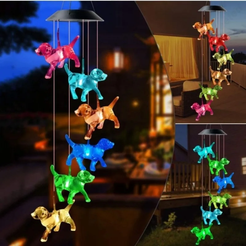 LED Solar Hummingbird Wind Chime Lamp Butterfly Lamp Courtyard Garden Landscape Decoration Atmosphere Lighting Fixture