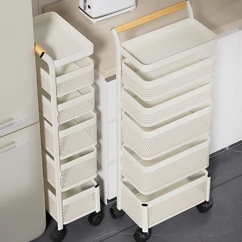 trolley rack multi-layer household crevice floor mobile multi-functional storage rack