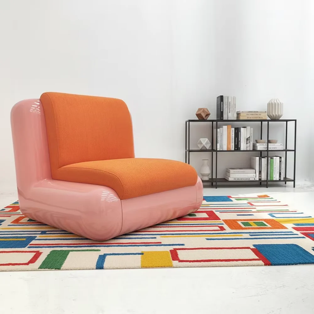 

%J Modern Luxury Candy Color Accent Chair Fiberglass Upholstered Lounge Chair for Candy Store Lounge & Kids' Playroom Decor