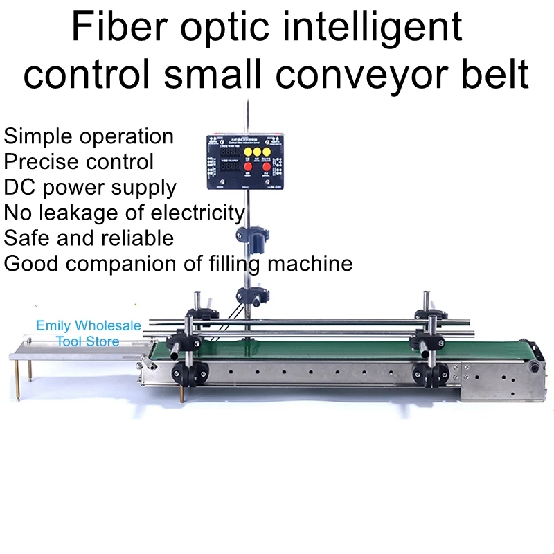 

Fiber optic intelligent sensor control small conveyor belt conveyor assembly line dispensing automation filling machine