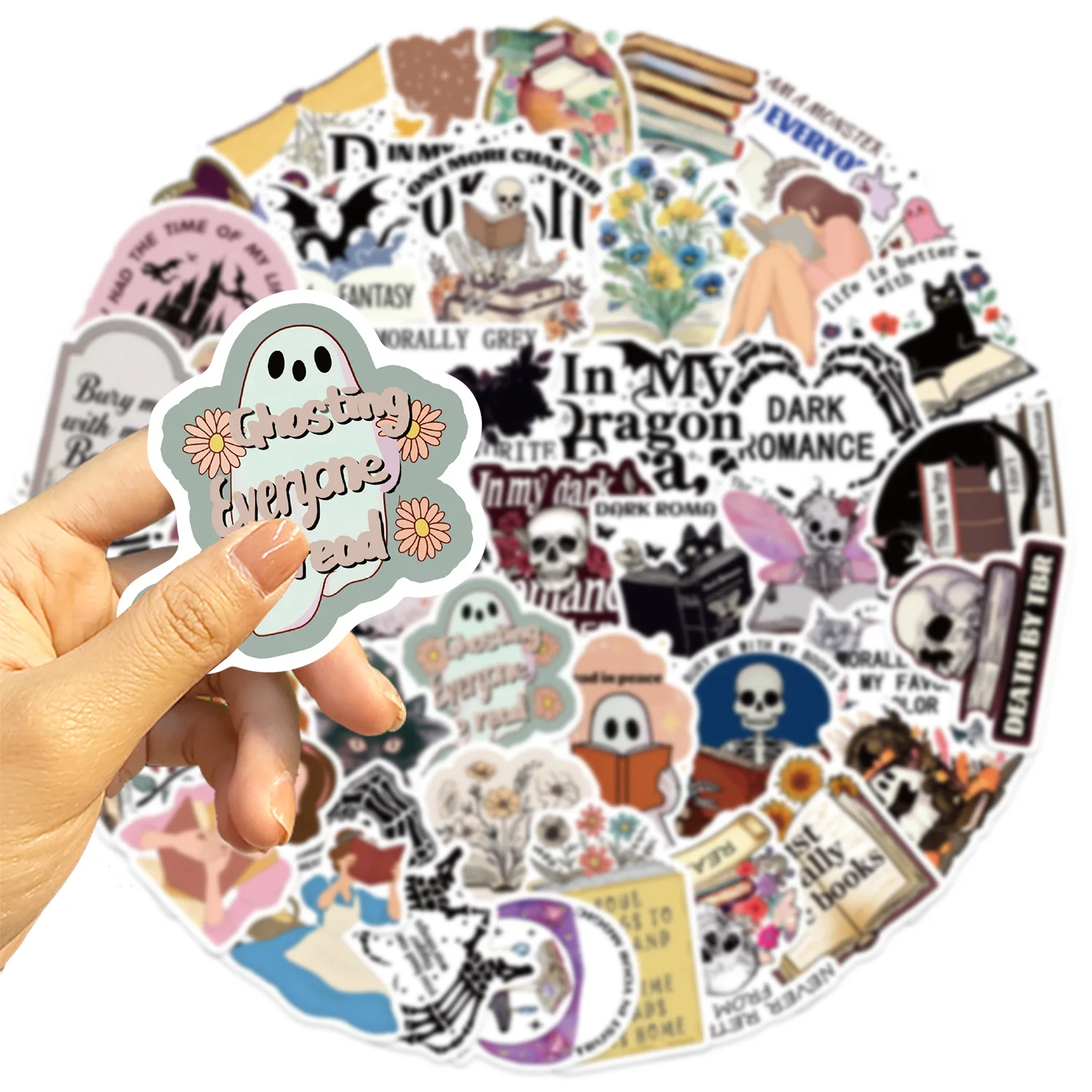 50/100 個ダーク読書本落書きステッカー装飾タブレット電話水ボトル PVC 防水文具子供報酬ステッカー