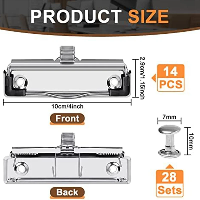 

L67A Pro 14 Pack Mountable Clipboard Clips with Pen Holder Clipboard Clips Hardware Clipboard Clamp Hardware for Office School