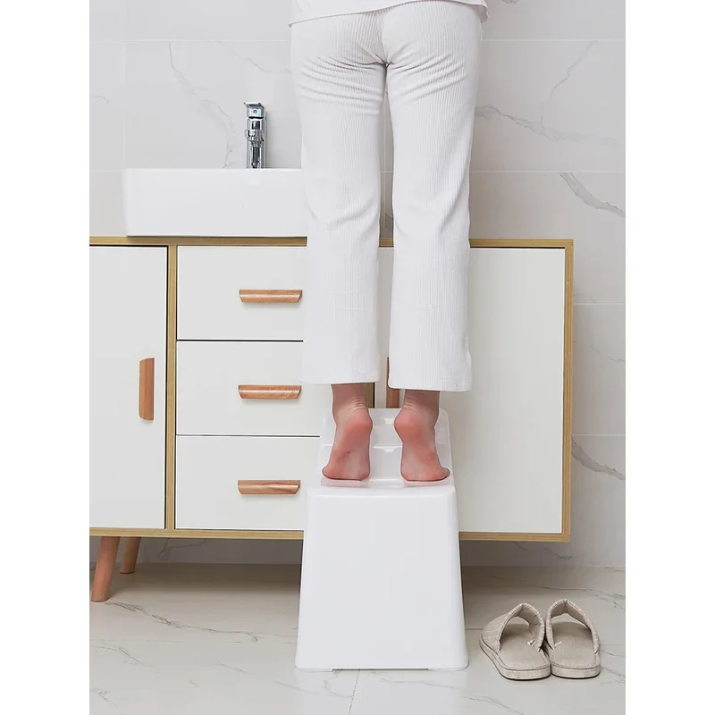 Compact Low Bench With Backrest-Modern Design, Non-Slip, Thickened Plastic Bathroom image 3