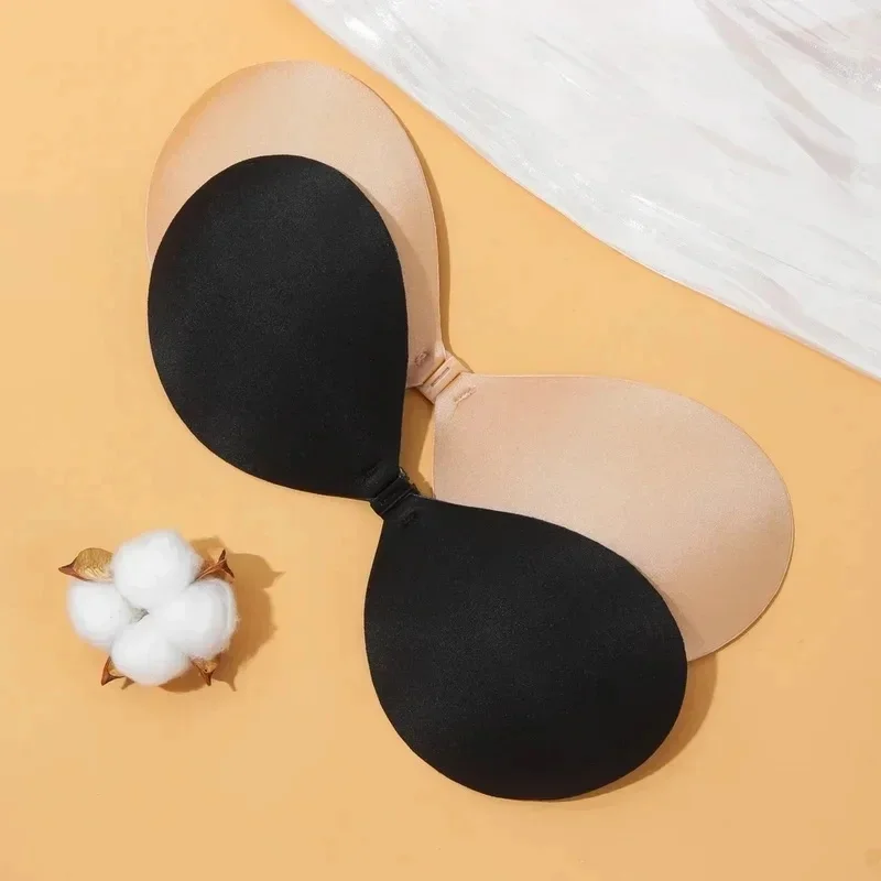 1/2/4pcs Sujetador Women'S Bra Invisible Push Up Bra Self-Adhesive Silicone Seamless Front Closure Sticky Backless Strapless Bra
