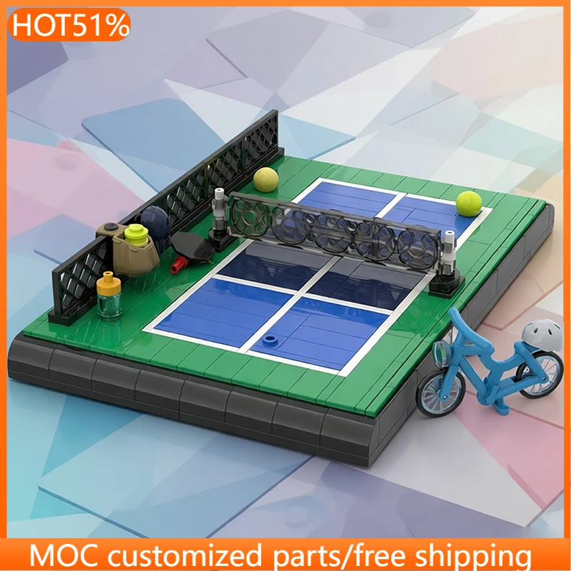 

252 детали: Конструктор для пиклбольных кортов MOC, модульные строительные блоки, креативный дизайн, кирпичики, игрушка DIY, подарок на день рождения