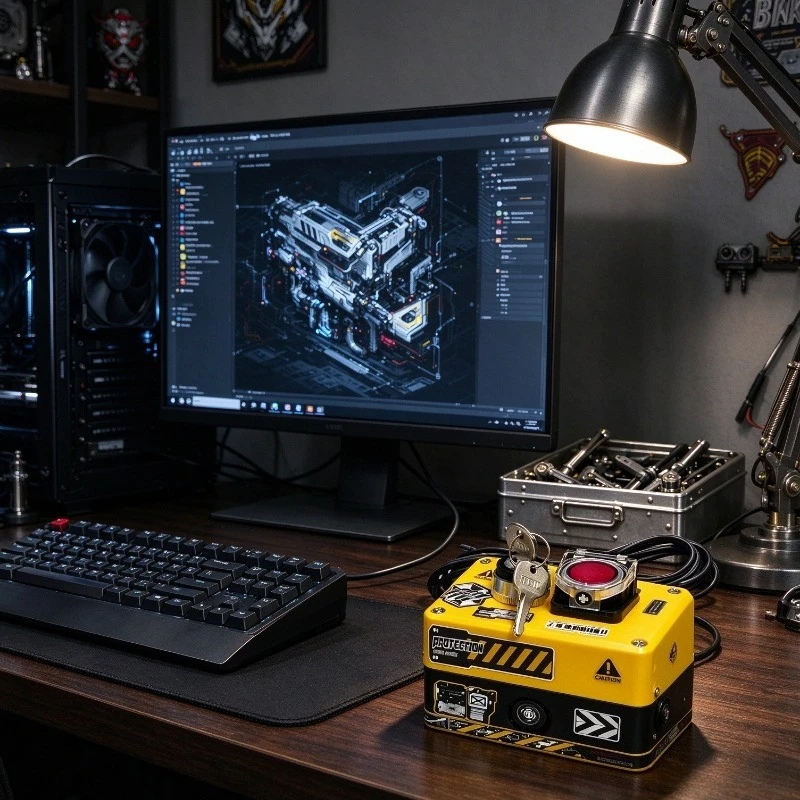 Dual Button External PC Power Switch with LED, Computer Case Startup Reset Control for Gaming Desktop