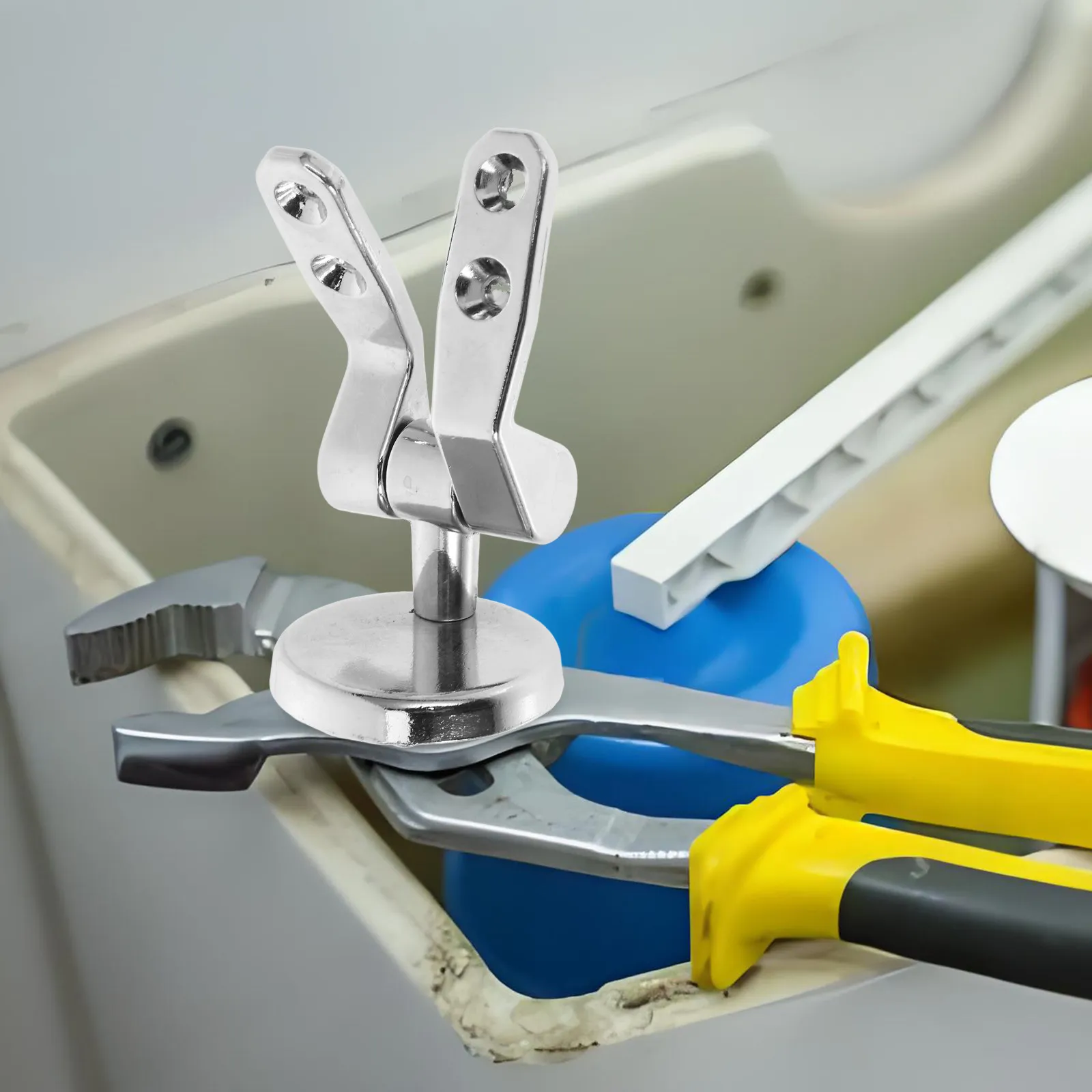 

1Set Zinc Alloy Replacement Toilet Seat Lid Hinges Kit Universal Fit Sturdy Hardware Toilet Lid Soft Closing Screws Bolts