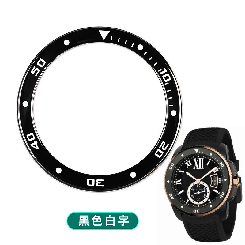 Bisel de cerámica para reloj mecánico de hombre Cartier, anillo indicador de escala de cerámica, accesorios para reloj, anillo exterior de 41 mm