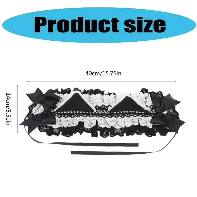 652F Anime Maid Hoofdband Katten Oor Hairhoop Cosplay Kostuum Haarband Halloween Props