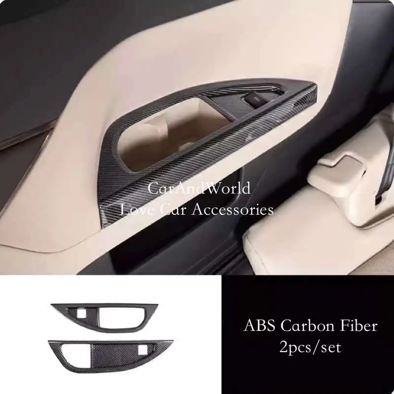 

For Toyota Alphard Vellfire 2023-2025 Rear Third Row Armrest Water Cup Frame Cover Trims ABS Chrome ​Car Moulding Accessories
