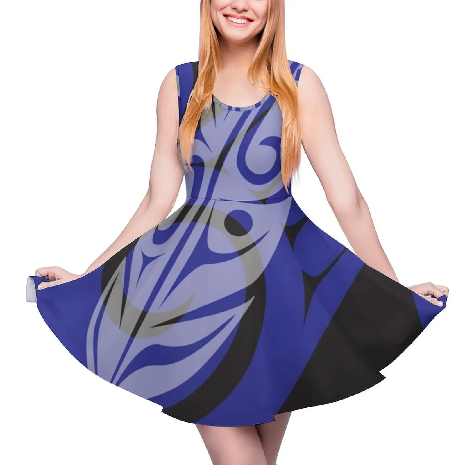

The Gift - Blue Sleeveless Dress chic and elegant woman dress clothing women summer 2024