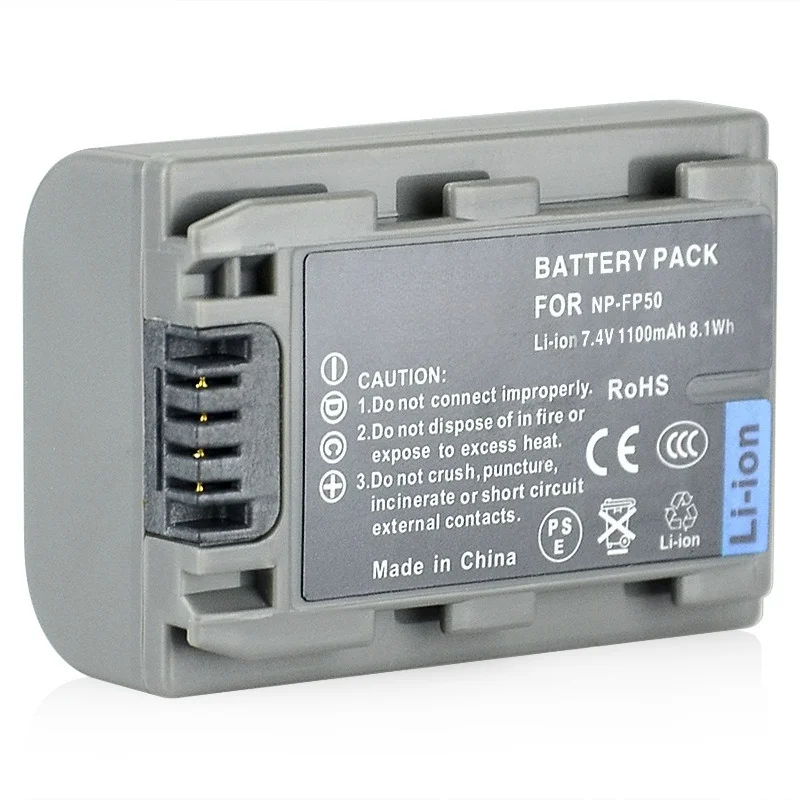 

1100mAh NP-FP50 Camera Battery Suitable for Sony DCR-26/30/32/33E DCR-HC21E HC23E HC24E Digital Camera