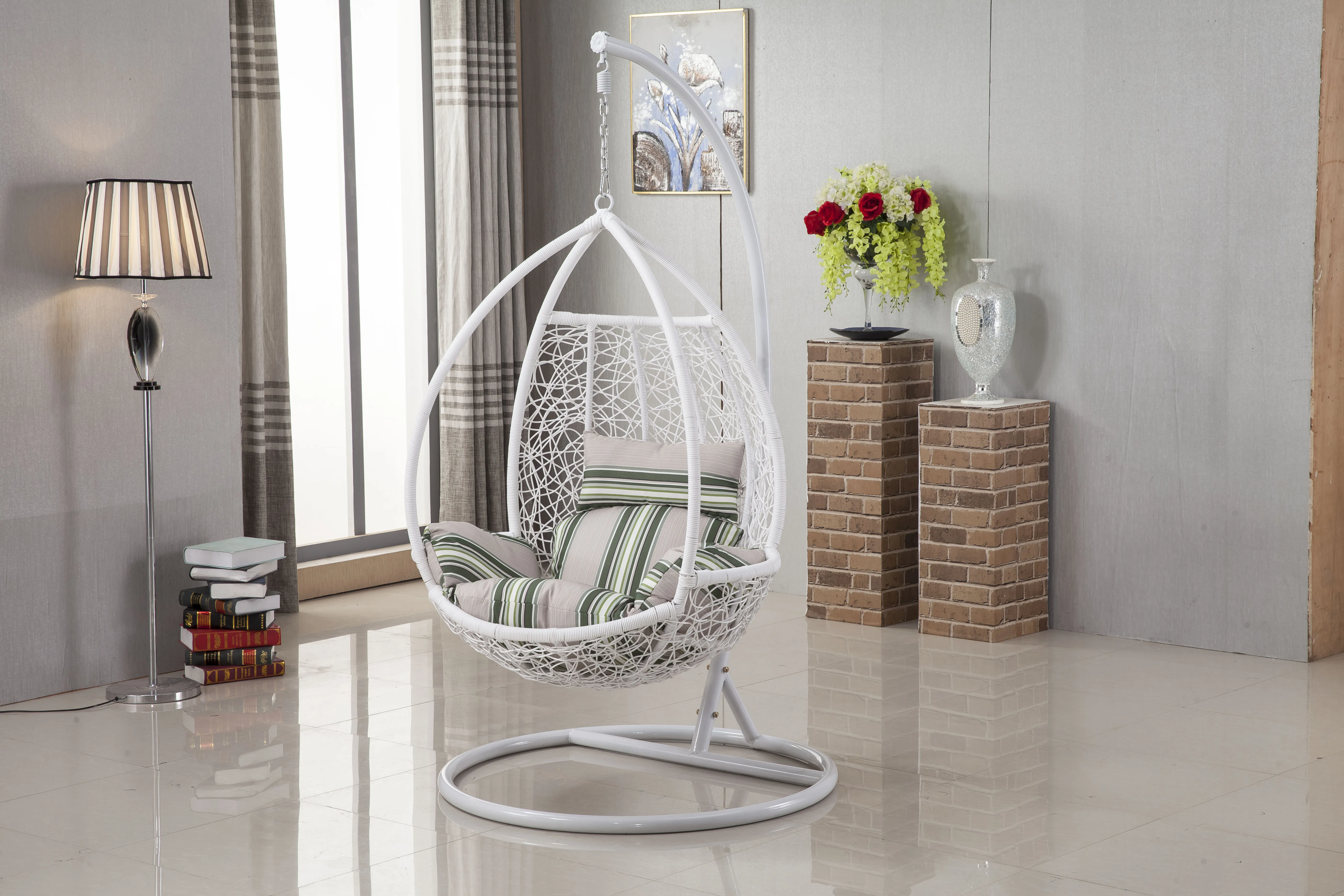 xx-Modern Metal Adult Outdoor Indoor Balcony Swing Chair Hammock Hanging Egg Patio Furniture Elegant Swing Egg Chairs  Park