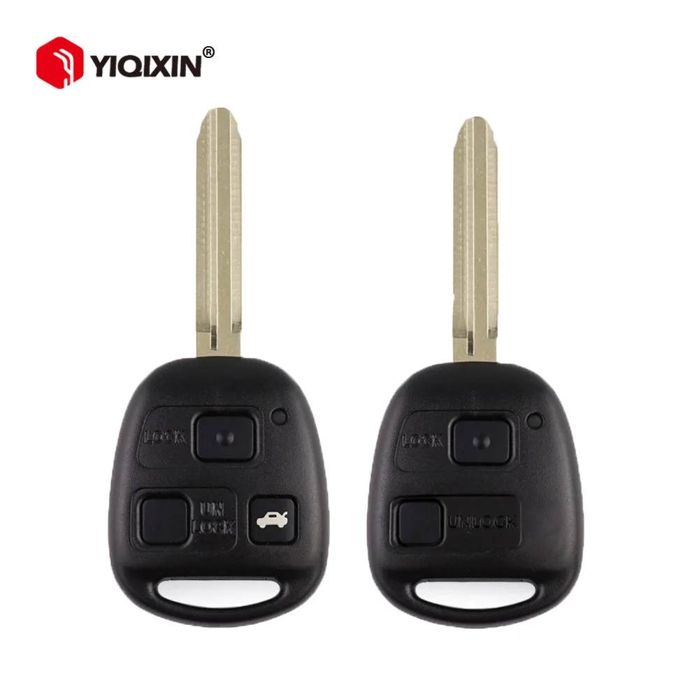 YIQIXIN Remote Car Key Shell For Toyota Yaris Camry Rav4 Corolla Prado Tarago Cruiser Land 2000-2005 TOY43 Blade 2/3 Buttons