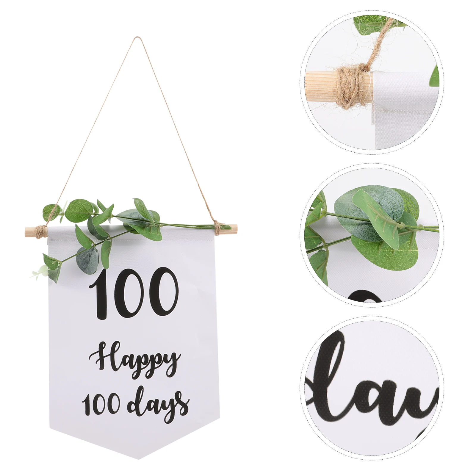 

100 Days Banner Birthday Decorations Happy Flags Child Party Supplies Hanging Decor Premium Material Oxford Fabric