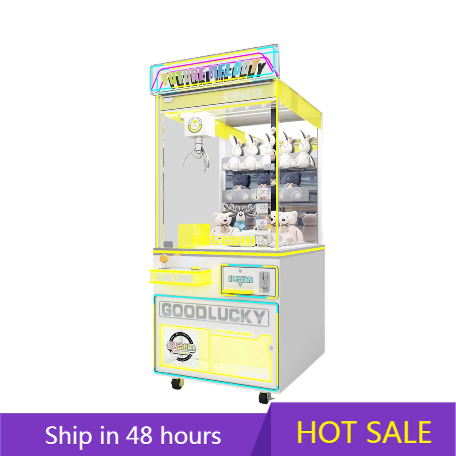 

YTYIN Factory Direct Supply Coin Operated Claw Crane Arcade Machine Toy Vending Amusement Game for Game Centers Gift Coin Accept