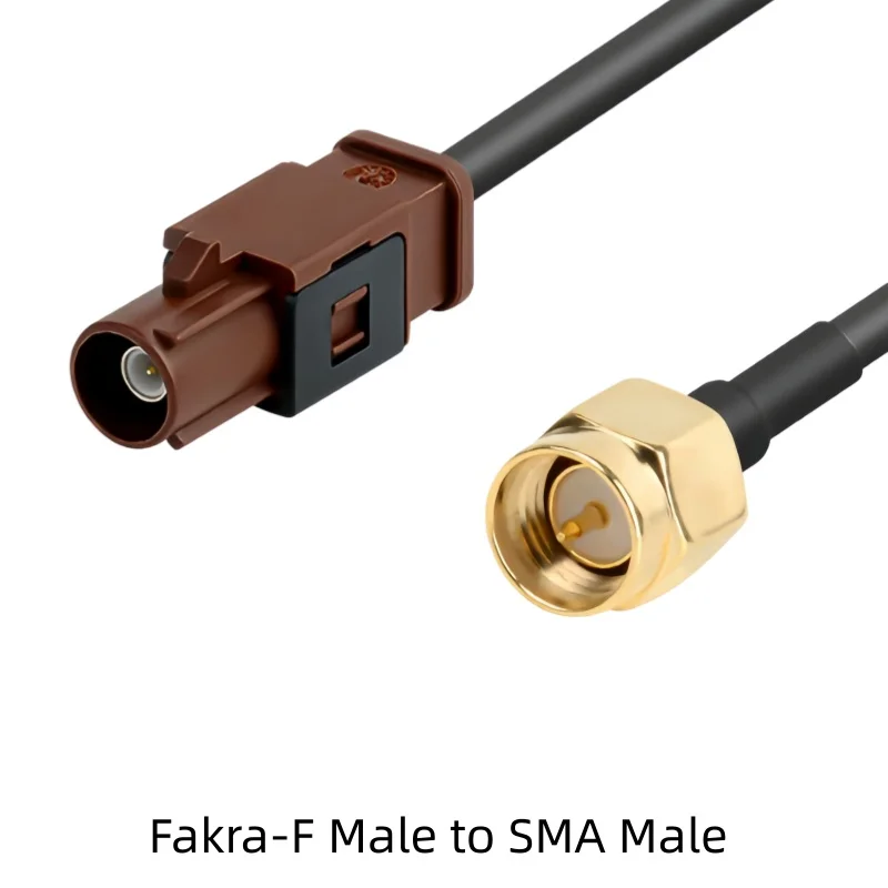 FAKRA-F Type Brown Male-Female to SMA Female jack Reversing Camera Video Cable SYWV50-2/RTK031 Coaxial Cable