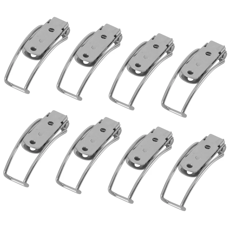 8X Stainless Steel Spring Hasp 304 Stainless Steel Box Cabinet Spring Lock Hasp Transport Box Tower Buckle