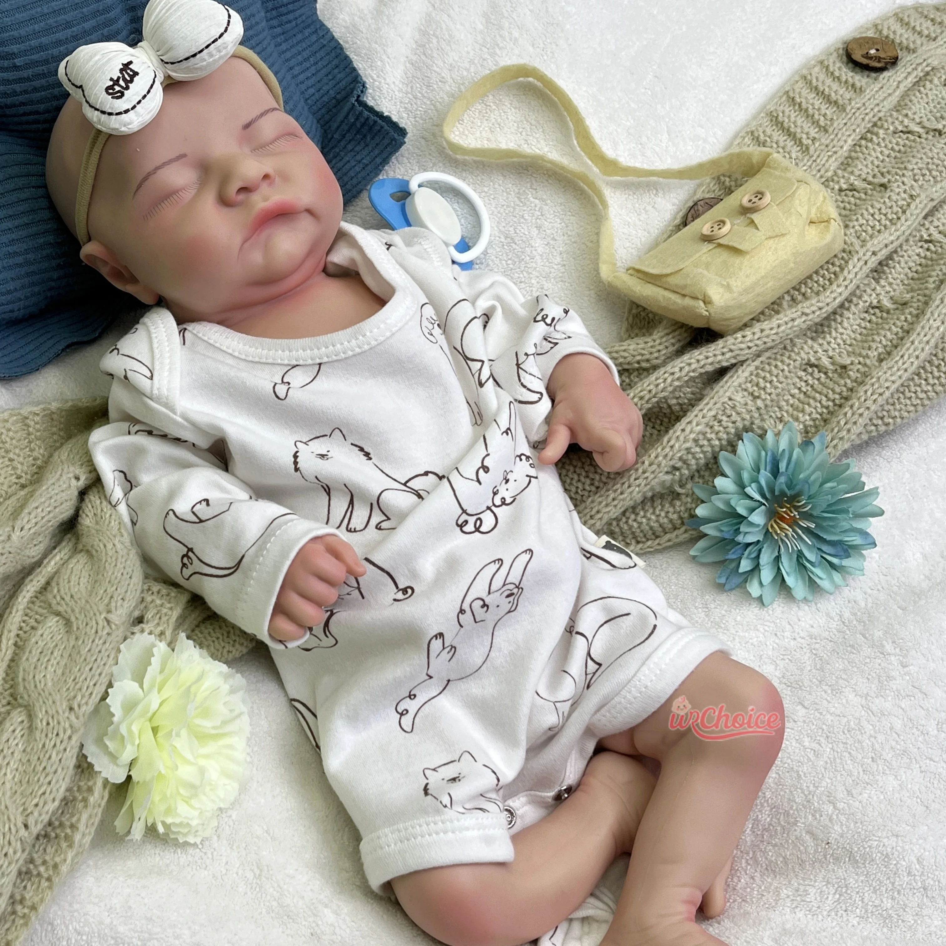

18" Squishy Silicone Reborn Doll Sleeping Artificial Baby Boy Newborn Doll for Therapeutic Companionship