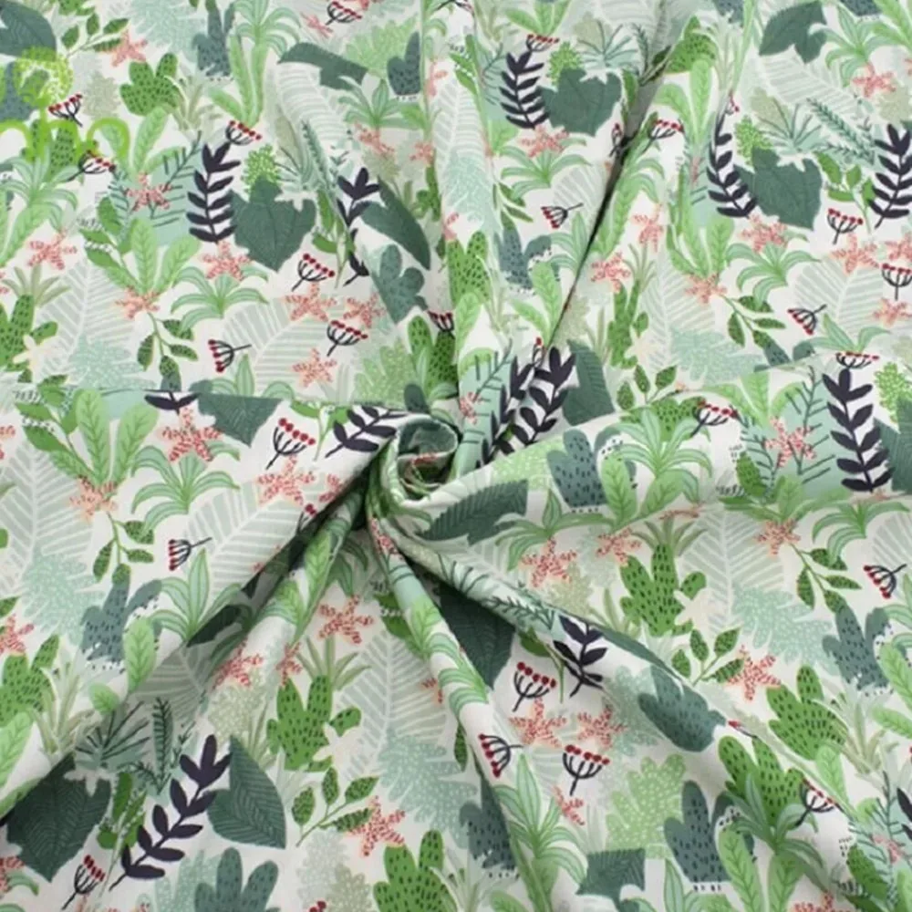 40Pcs Green Printed Precuts Fabric Jelly Rolls 6.3x25CM Sewing Material Cotton Strip Cotton Craft DIY Patchwork Strips