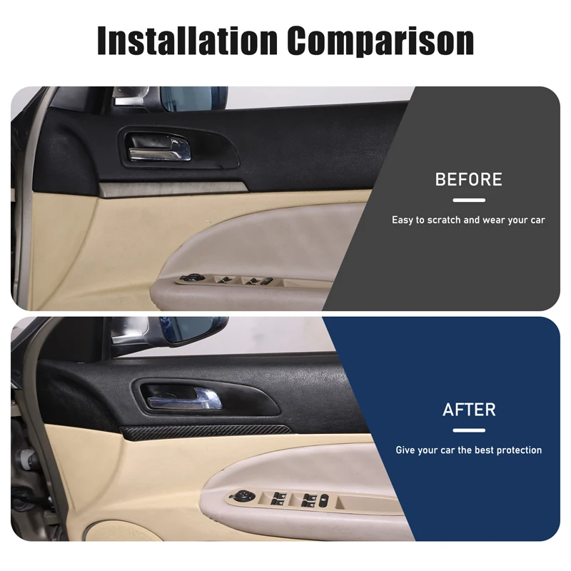 For Alfa Romeo 159 Brera Spider 2004-2011 Real Carbon Fiber Car Interior Door Panel Decorative Strip Sticker Car Accessories