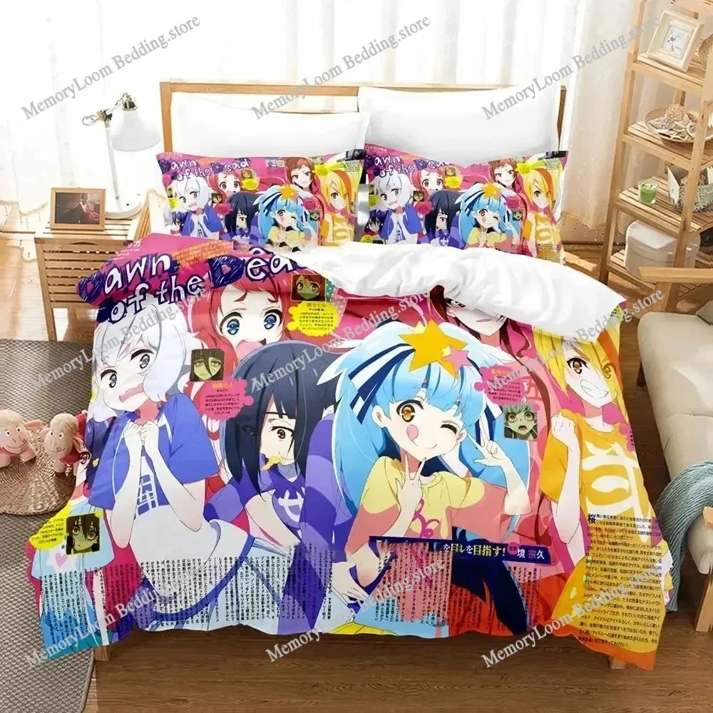 Anime Zombie Land Saga Bedding Set Duvet Cover Bed Set Quilt Cover Pillowcase Comforter king Queen Size Boys Adult Bedding Set