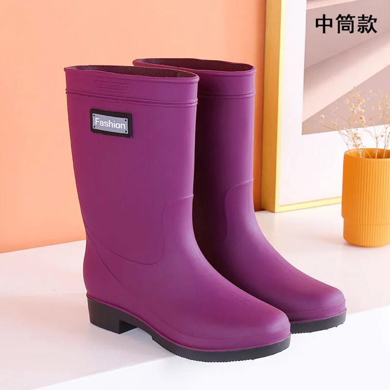 Autumn ladies thicksoled waterproof cotton boot Outdoor antislip warm shoes new women's rain Boots Fashion casual warm shoeMujer