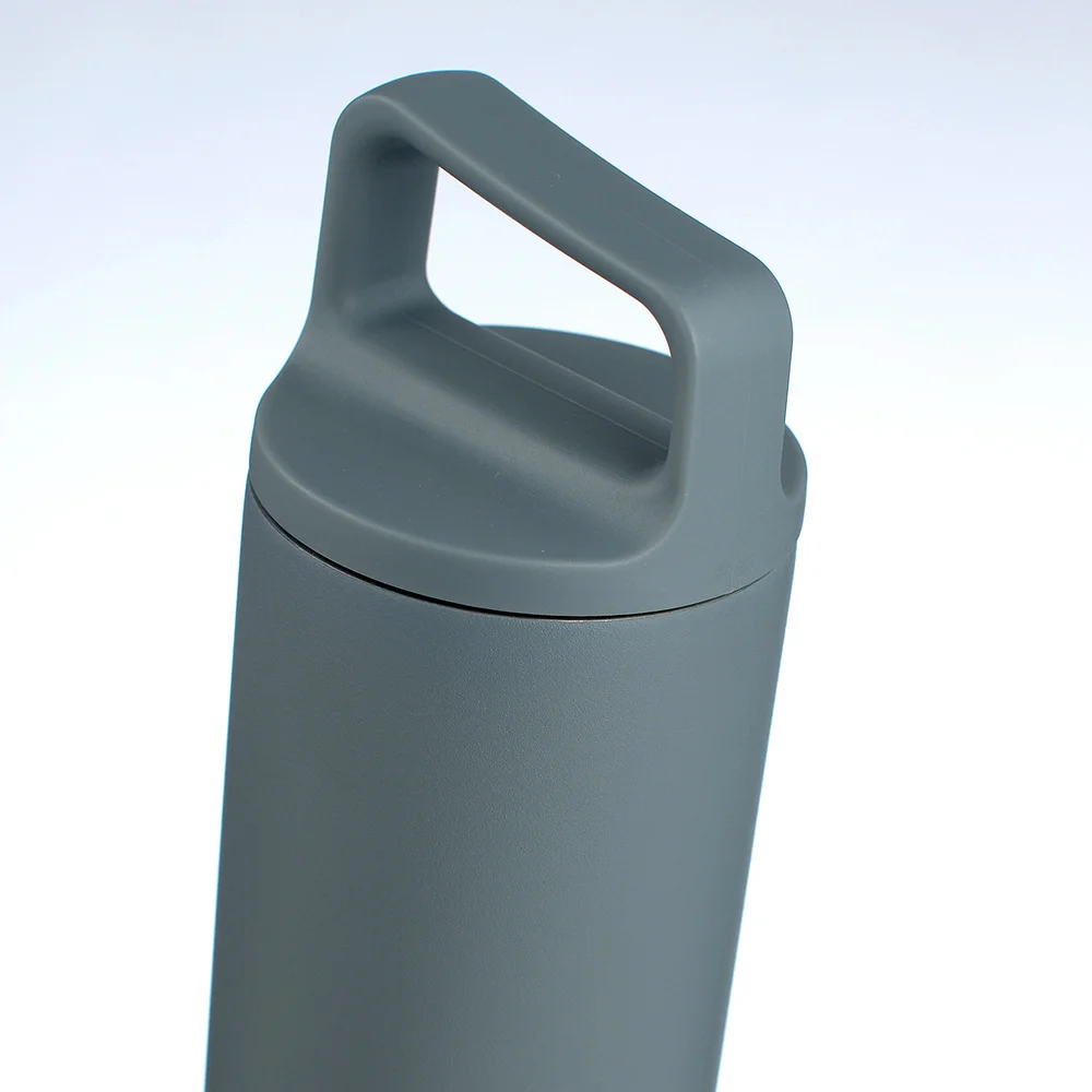 20oz Insulated Water Bottle with Sloping Handle Stainless Steel Thermos Flask Fits in Car Cup Holder for Sports, Travel, School view 5