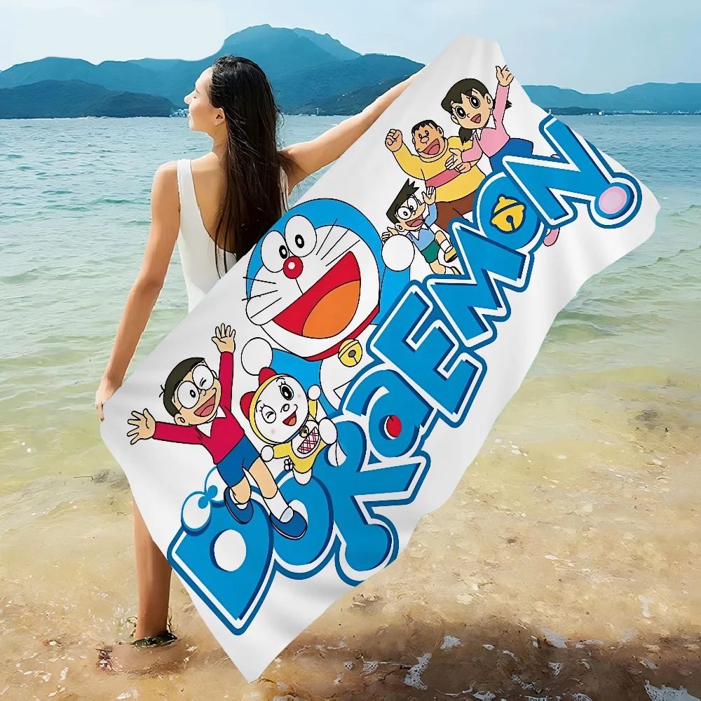 

D-Doraemon Bath Towel Microfiber Soft Water Absorbing Breathable For Girl Kids Decorative Cartoon Beach Towel