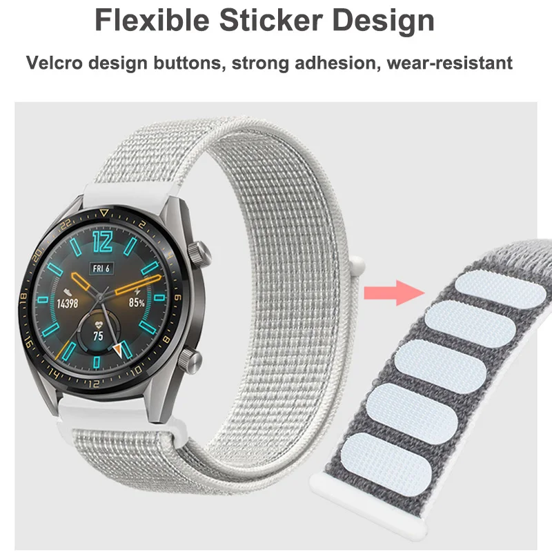 20mm 22mm Nylon Strap For Samsung Galaxy Watch 6 5 4 Active Adjustable Band Amazfit Bip 5 S GTS Watchband Huawei GT 2 3 Bracelet