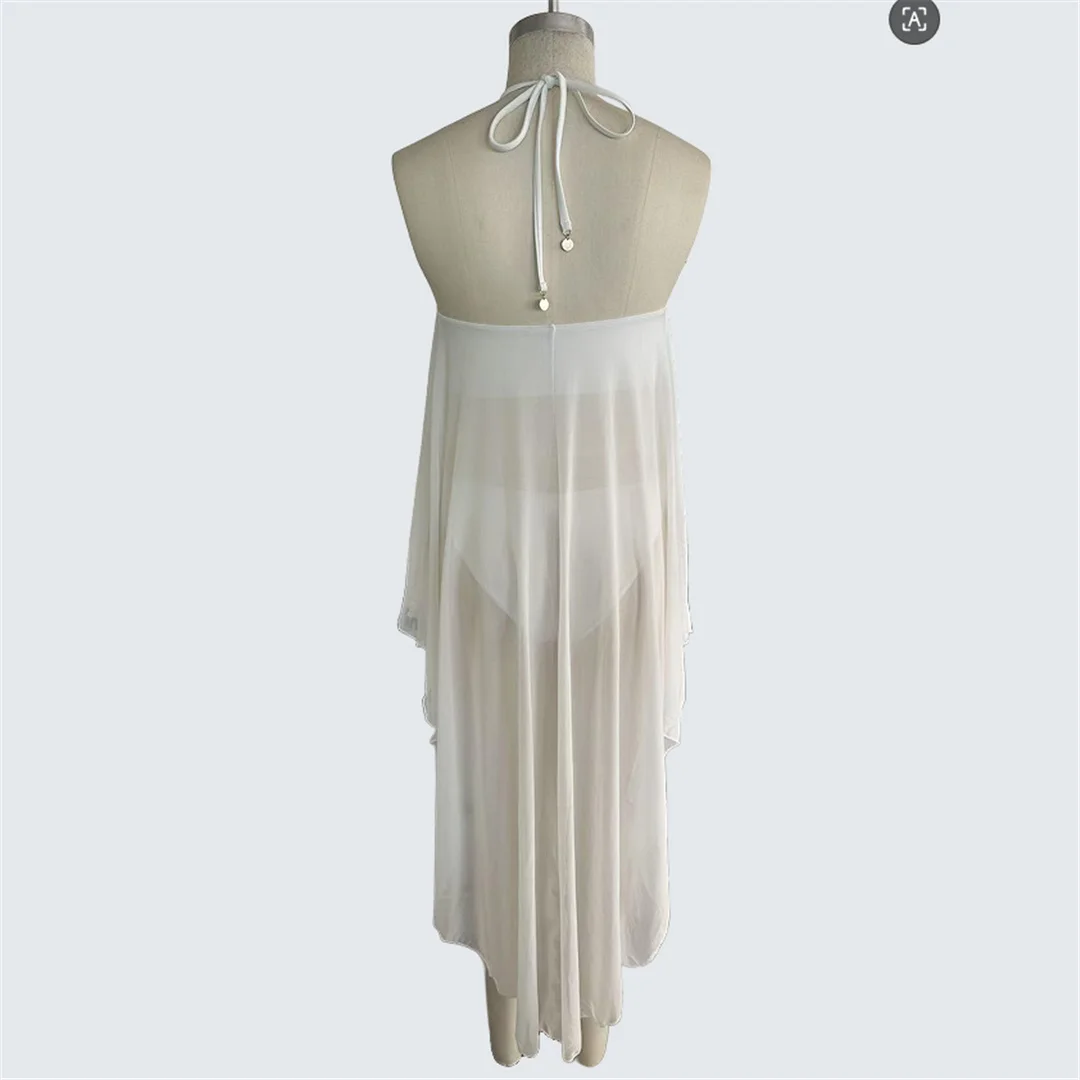 S - XXL, mit Kleid, Neckholder-Bikini, Damen-Badeanzug, dreiteiliges Bikini-Set, Damen-Badebekleidung, gepolsterter Badeanzug, Badeanzug, Schwimmbekleidung V7527 – Detail 7