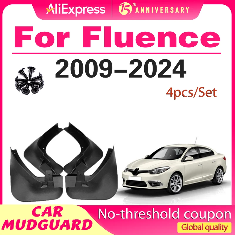 

4X Mud Flaps For Renault Fluence Samsung SM3 Z.E 2009 - 2024 Splash Guards Mudguards Front Rear 2010 2011 2012 2013 2014 2015 16