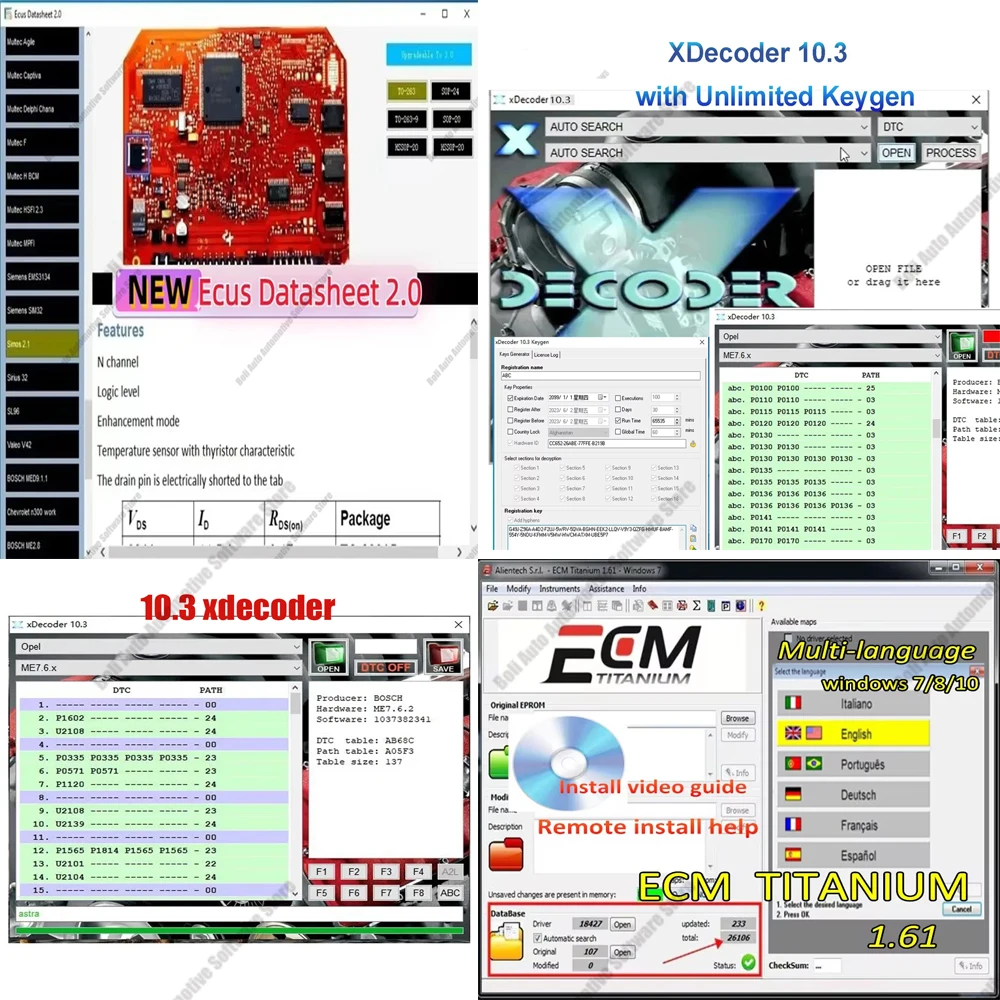 

DTC Remover 2024 For1.8.5.0 With Keygen+9 Extra ECU Tuning+Ecus Datasheet 2.0ECU Repair +2024 Hot &ECM TITANIUM 1.61 With 26000