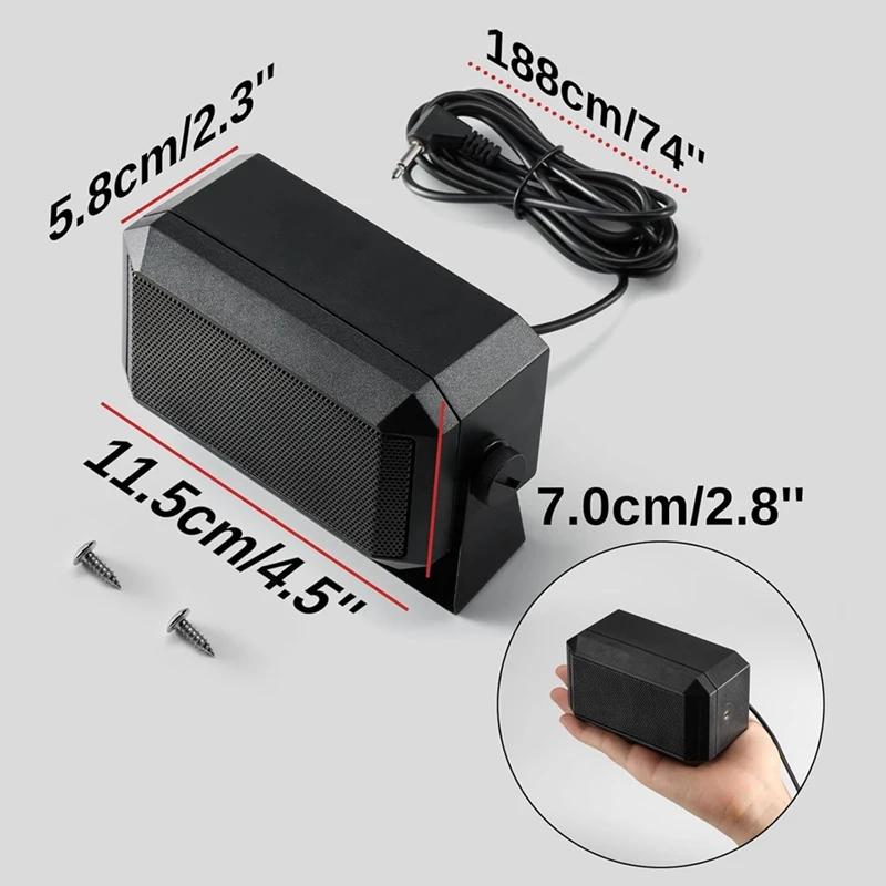 Mini altoparlante esterno per radio CB mobile per auto, uscita 5 W e impedenza 8Ω, altoparlante portatile