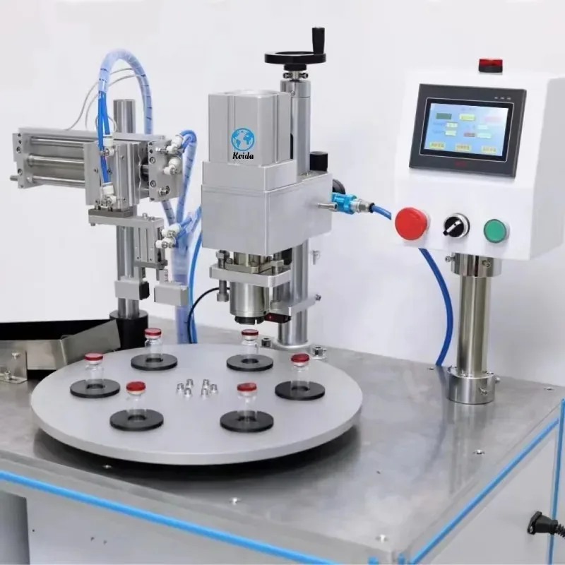 Pneumatic Ampere Bottle Index Plate Capping Machine, Bottle Mouth Edge Capping